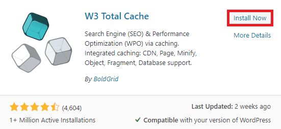 W3 Total Cache pour la mise en cache